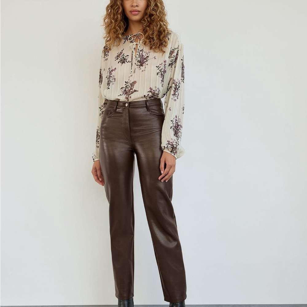 Wilfred Dark Brown Faux Leather Melina Pants